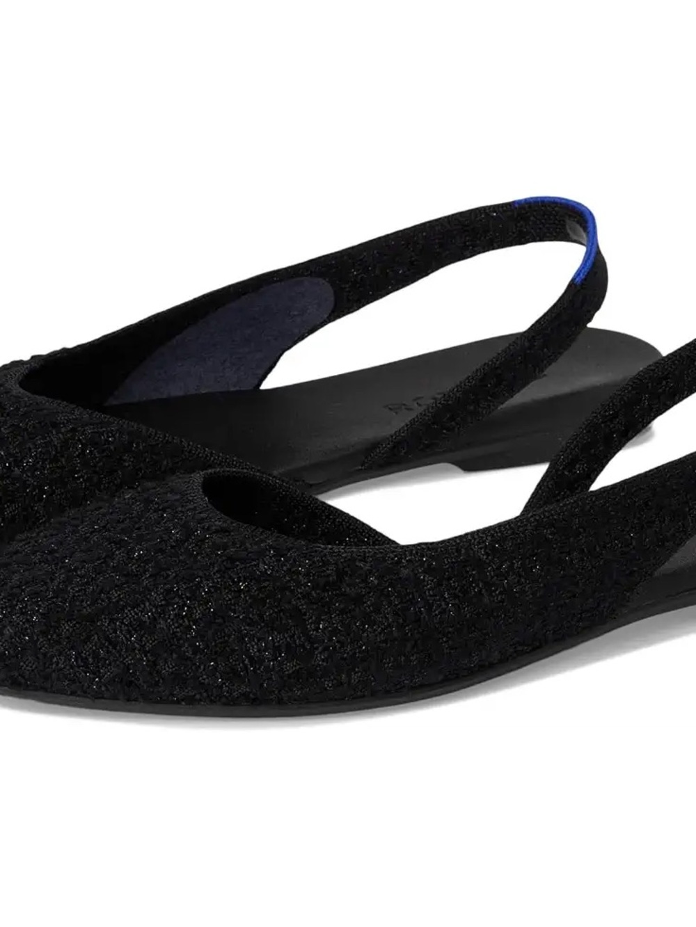 Rothy’s Black Boucle Almond Slingback
